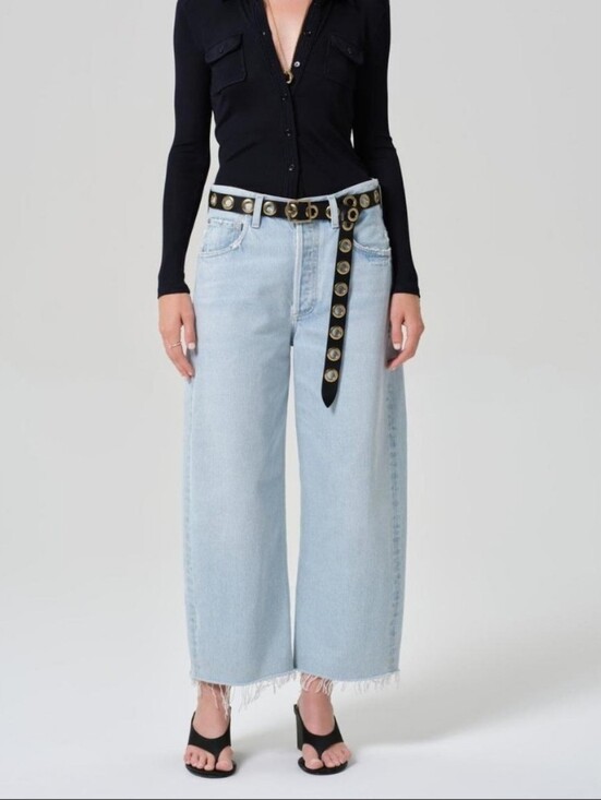 Citizens Of Humanity Denim - Citizens Of Humanity AYLA Wide Leg Jean Size 27 New Raw Hem Crop